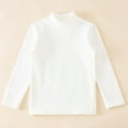thumbnail image 3 of Mepaouo Boys Girls Long Sleeve Shirts Kids Turtleneck Pullover Toddler Basic Tees Tops T-Shirts White 2-3 Years, 3 of 5