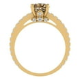 thumbnail image 4 of 1.465 ct Round Cut Simulated Champagne Diamond Solitaire with Simulated Diamond Accents 18K Yellow Gold Womens Engagement Ring, 4 of 5