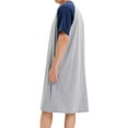 thumbnail image 6 of DODOING Mens Sleep Shirt Ultra Soft Sleepwear Raglan Sleeve Nightshirt Patchwork Long Lightweight Loose Sleepshirt M-3XL, 6 of 8