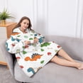 thumbnail image 5 of Oversized Wearable Blanket Hoodie,Colorful Dinosaurs Mushrooms Pattern Sherpa Blanket Hoodie with Super Pockets,Super Warm Fuzzy Pullover for Women & Men, 5 of 6