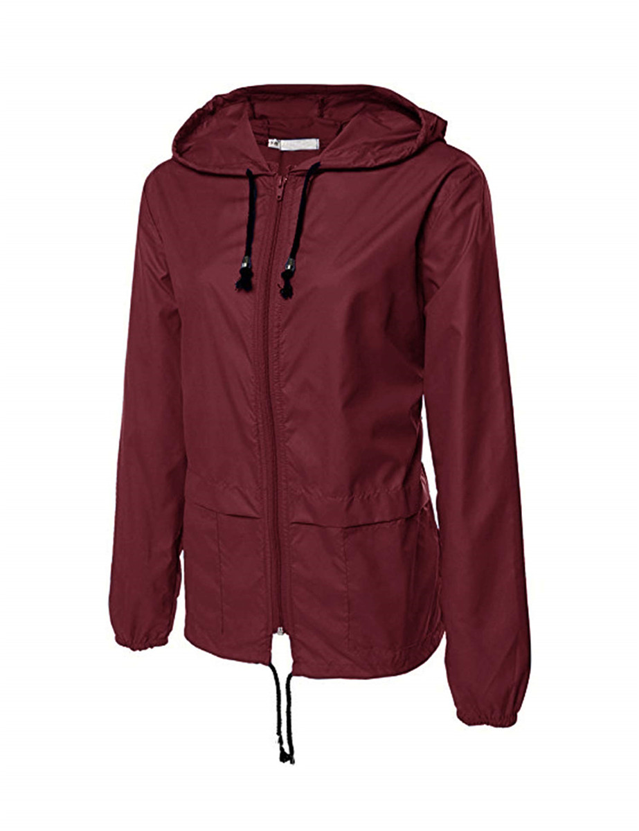 Womens Lightweight Raincoat Waterproof Packable Outdoor Hooded Rain Jacket Travel Jacket S-XXL - image 2 of 8