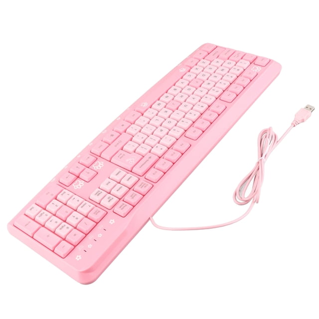 UltraThin Cartoon Keyboard USB Wired, 104 Keys Cartoon for Home Office Laptop Computer