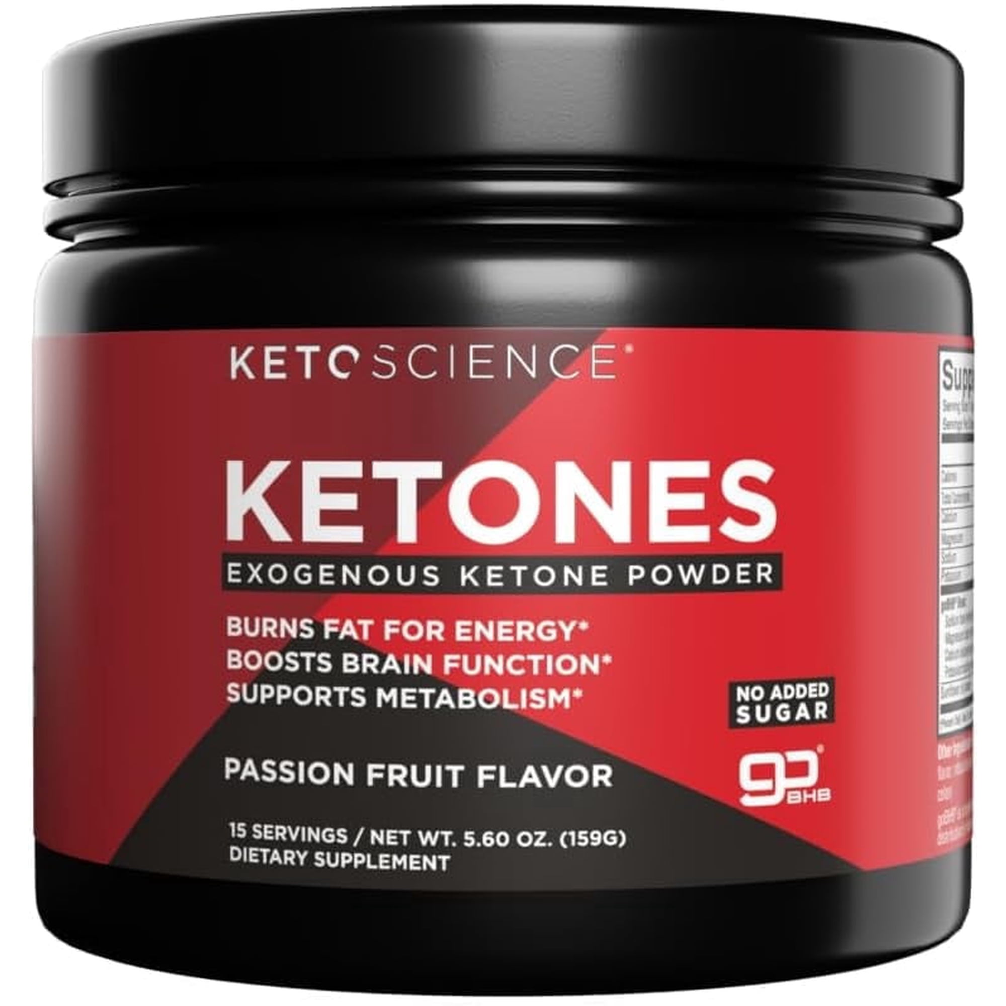Keto Science Ketones Powder, Exogenous Ketone Powder, with goBHB, Keto Electrolytes Powder, Supports Metabolism, Intermitten Fasting, Focus and Workout Support, Passion Fruit Flavor, 15 Servings