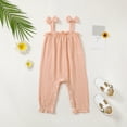 thumbnail image 5 of Actgleam Newborn Baby Girl Romper Sleeveless Jumpsuit Ruffled Bodysuit for Baby Girls,Pink,3-6Month, 5 of 6