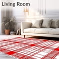thumbnail image 2 of ODIKA 3'x5' Machine Washable Non-Slip Area Rug, Traditional Tartan Inspired with Distinctive Checked Motif High Traffic Rug with Pad, Red, 509436, 2 of 8