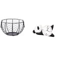 thumbnail image 1 of Cesta De Alambre Para Guardar Huevos, Tejida A Mano, Para Frutas Y Verduras, Para Cocina, Baño, Con Forma De Panda, Reloj De Pared, Práctico, Resistente, Moderno Y Bonito, Para Decoración, 1 of 8
