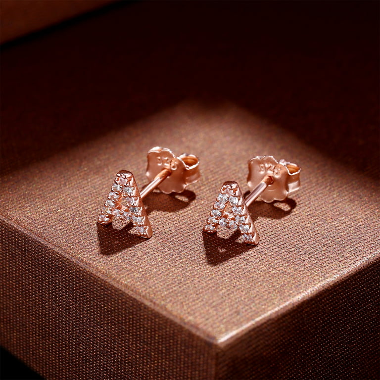 Children's 14K Gold-plated Heart Earrings With Tiny Czs and Screw