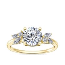 Diamond-Capitals 0.75 Carat Unique Round Cut Solitaire Real Diamond (F-G/VS1) Wedding Ring for Women Solid 14K Yellow Gold Size 6.5