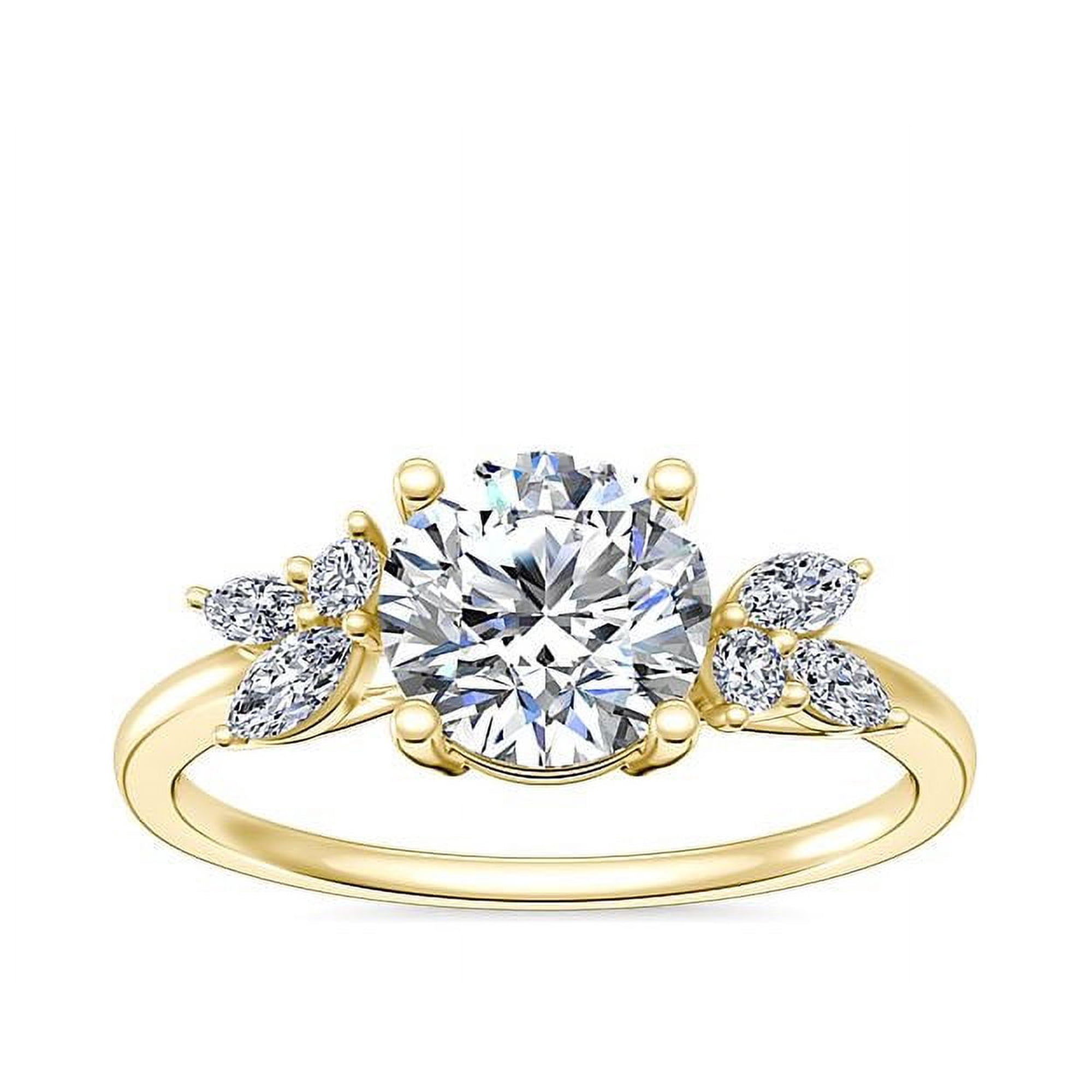 Diamond-Capitals 2.25 Ct Excellent Round Cut IGI Certified Lab Grown Diamond (E/VVS2) Solitiare Wedding Ring for Women Solid 18K Yellow Gold Size 3