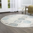 thumbnail image 1 of Home Dynamix Boho Andorra Tapis de Damas Bohème, 7'10" Rond, Gris/aqua, 1 of 4