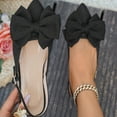 thumbnail image 5 of Women's Bowknot Pointed Toe Slingback Flats Shoes Comfortable Slip On Walking Flat Low Heel Dress Shoes Black Size 7, 5 of 8