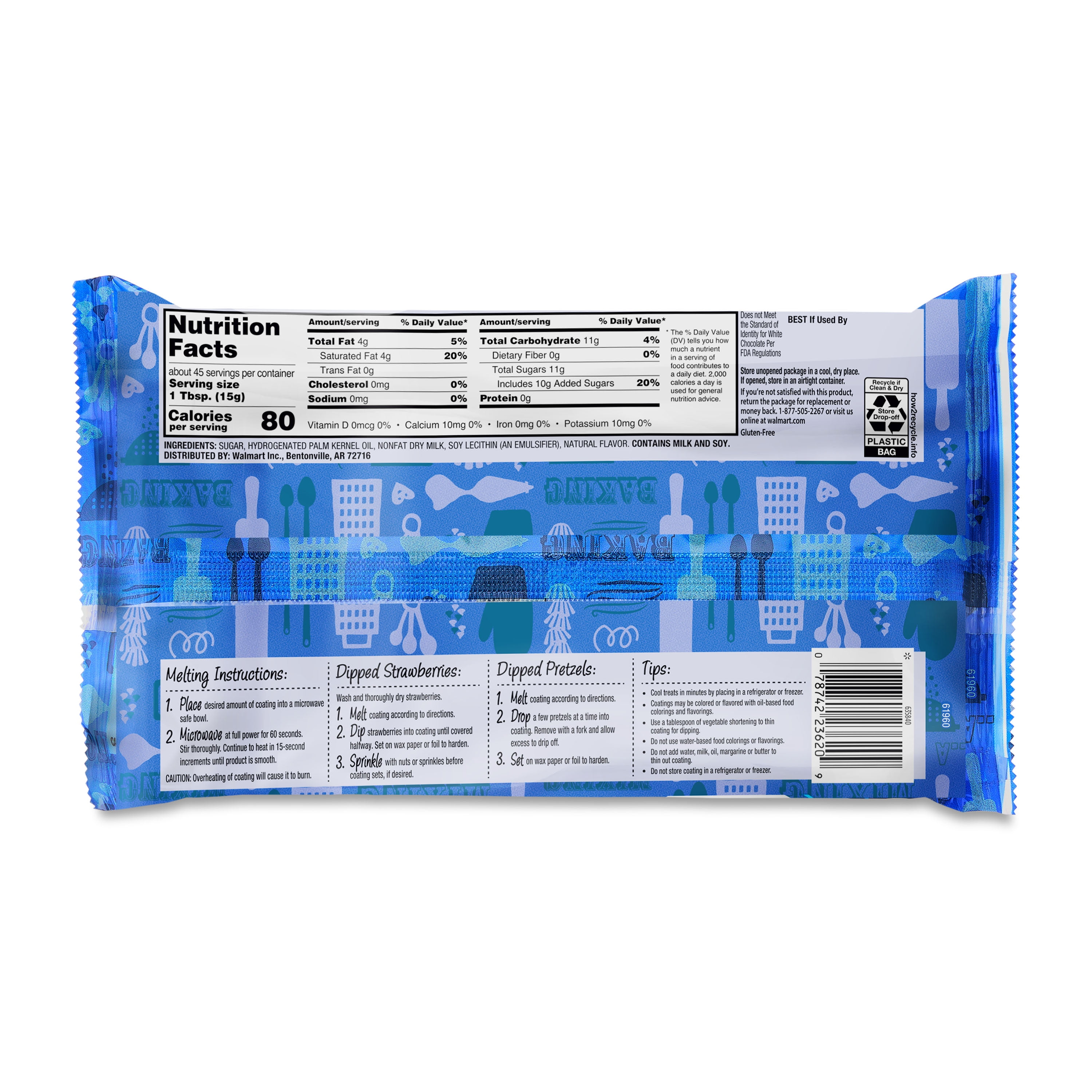 (6 pack) Great Value Almond Bark, Vanilla, 24 oz Bar