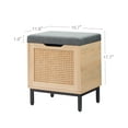 thumbnail image 4 of Folding Storage Ottoman Bench, Natural Rattan Ottoman for Entryway Storage Bench Padded Seat with Memory Foam for Bedroom End of Bed, Living Room 16inch, 4 of 9
