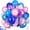 Blue Purple, variant on Strawberry Balloon Set of 60, 12 Inch Latex Party Balloons with Ivory Pink Red and Strawberry Print for Wedding Birthday and Bridal Shower Decoration