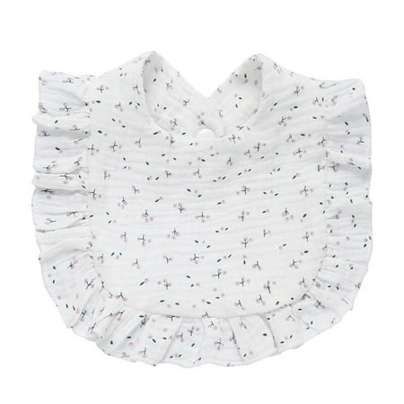 Baby Bib for Boys Girl 0-24Months Breathable Floral Drooling Bib with Hidden Stud Buckle Infant Sleep Teething Bandana A