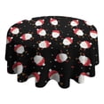 thumbnail image 4 of Black Christmas Santa Pattern Round Tablecloth 60"x60",Wrinkle Wipeable Table Cloth for Kitchen Dining Room Picnic Patio Party, 4 of 6