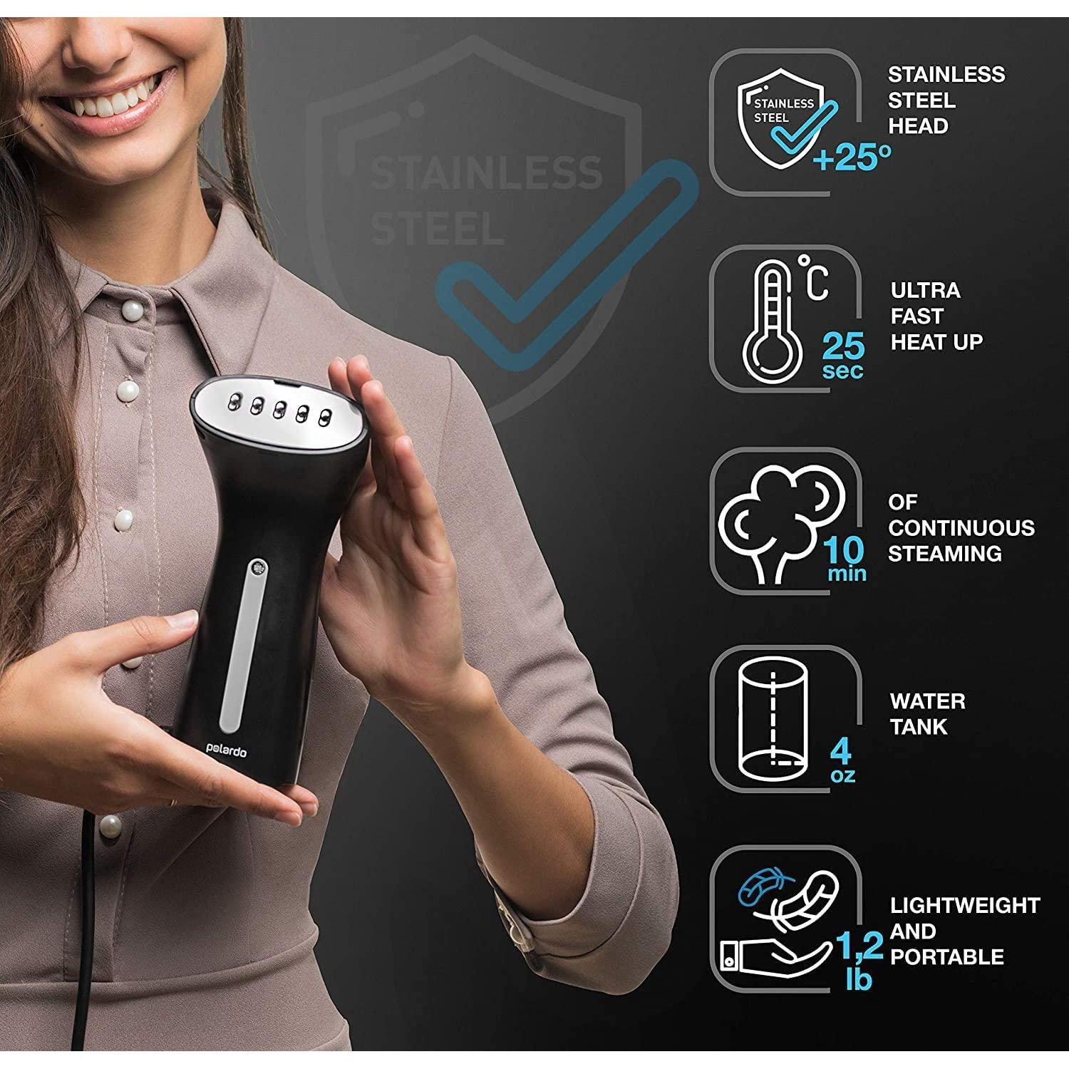 Steamer for Clothes, 1200W Handheld Garment Steamer, 2-in-1 Steamer & Iron, 25s Fast Heat-Up, 120ml Tank, Portable Travel, Polardo