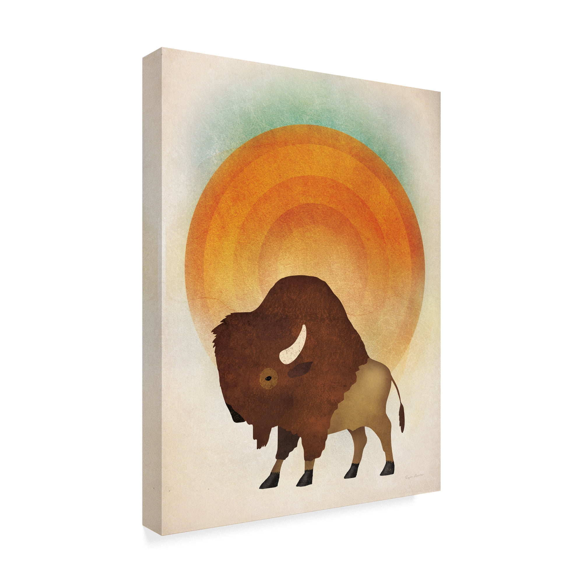 Trademark Fine Art 'Blazing Sun Bison' Canvas Art by Ryan Fowler