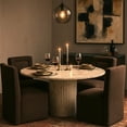 thumbnail image 3 of Meridian Furniture Duvina Brown Chenille Fabric Dining Chair, 3 of 20