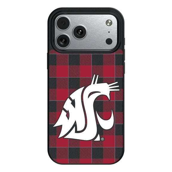 Keyscaper Washington State Cougars Plaid Magnetic Bump iPhone Case