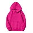 thumbnail image 5 of SHTXOZHI Warm Hooded Sweatshirt for Kids Girls Long Sleeve Solid Color Pullover Casual Outdoor Winter Tops with Pocket, 5 of 8