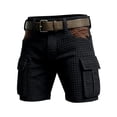 thumbnail image 4 of Camouflage Cargo Shorts for Men Elastic Waist Drawstring Short Military Outdoor Breathable Hiking Fishing Big and Tall Cargo Shorts Multi Pocket Quick Dry Bottom,Black 5XL, 4 of 5