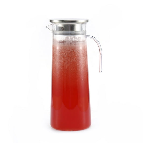 Botella de jugo transparente de acrílico Ecomeon Jarra de agua fría 1.2L