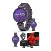 Garmin Lily Sport (Midnight Orchid/Deep Orchid) Women's Smartwatch Gift Box Bundle | PlayBetter Wall Charging Adapter & Protective Hard Case | Packed in Black Gift Box