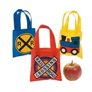 Mini Train Party Tote Bags - Favor Bagss - 12 Pieces