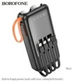 thumbnail image 3 of BOROFONE BJ60A 20000mAh Flashlight Power Bank With 4 cables IP/Type-C Multiple outputs Power supply for Mobile phone LED display White, 3 of 5