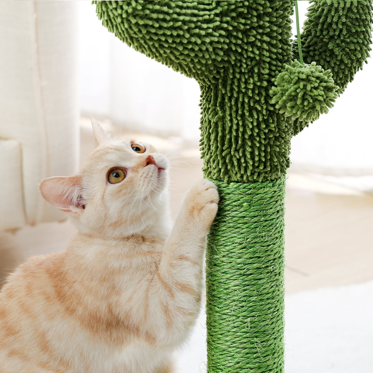 Pefilos 20.7" Cactus Cat Scratching Post for Large Cats Cat Scratcher for Adult Cats with Sisal Rope for Small & Medium Cats Kittens Cat Tree for Indoor Cats, Green Pefilos 20.7" Cactus Cat Scratching Post for Large Cats Cat Scratcher for Adult Cats with Sisal Rope for Small & Medium Cats Kittens Cat Tree for Indoor Cats, Green