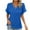 Blue, variant on Corset Tops for Women Sales Trendy Fluffy Athletic Tee Solid Linen V-Neck T-shirt Elegant Short Sleeve Cotton Blend Tshirts Pure Colour Tunics Shirts Breathable Ladies Blouse Hot