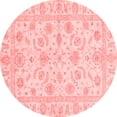 thumbnail image 1 of Ahgly Company Machine Washable Indoor Round Oriental Red Traditional Area Rugs, 5' Round, 1 of 4