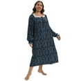 thumbnail image 3 of Plus Size Ladies Long Sleeve Nightdress - Plus Size Womens Nightgown Long Sleeve Loungewear Casual Sleepwear Lightweight Comfy Soft Sleepdress XL-5XL, 3 of 7