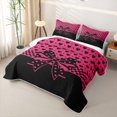 thumbnail image 3 of Manfei 3D Cartoon Bowknot Print Twin Quilt Set,Romantic Heart Pattern Twin Coverlet Set,3 Pieces,1 Bedspread and 1 Pillowcase, 3 of 7