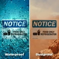 thumbnail image 6 of (2 Pack) Food Only Refrigerator OSHA Notice Sign 14 Inch X 10 Inch Plastic Sign, Weather Resistant, UV Protected for Workplace, Business, and Construction Site, Made in the USA, 6 of 8