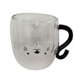 thumbnail image 4 of Taza de café de vidrio de doble pared con asa, taza de de dibujos animados, regalo para el día de la madre, taza de café de vidrio de 250ml Claro, 4 of 9