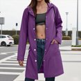 thumbnail image 2 of Godom Women's Rain Coat - Lightweight Plus Size Buttons Waterproof Rain Jacket for Women, 2 of 7
