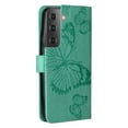 thumbnail image 5 of Feishell Compatible with Samsung Galaxy S23 (6.1 inch) Wallet Case with Wrist Strap,for Men Women,Butterfly Embossed PU Leather Flip Stand Card Slots Protective Phone Cover,Green, 5 of 11