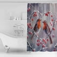 thumbnail image 4 of 60x72 Inch Shower Curtains for Bathroom Christmas Fabric Bath Curtain Decor Snowy Bird Red Fruit Love Winter Snowflake Waterproof Restroom Curtains Shower Set Accessories with 12 Hooks 60 Inch, 4 of 6