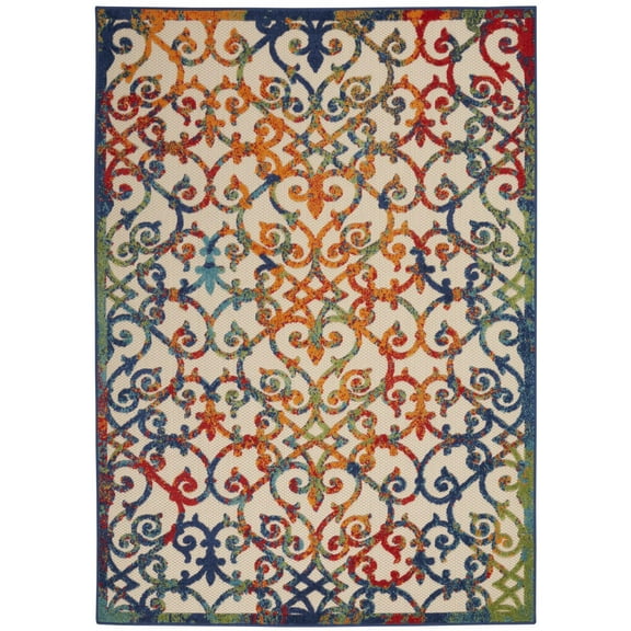 8â€™ x 11â€™ Rainbow Colored Indoor Outdoor Area Rug