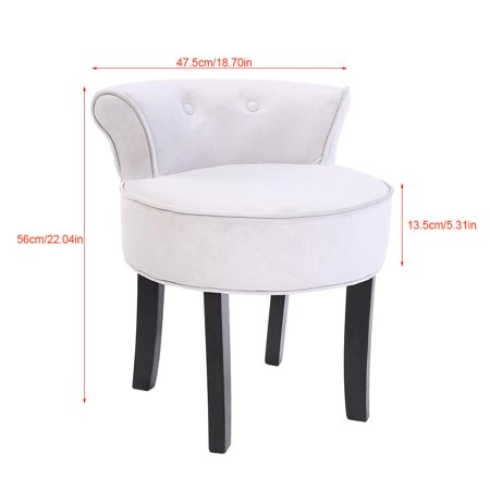 Sonew Grey Chenille Vanity Stool With Black Legs Bedroom Dressing Chair Chair Bedroom Dressing Chair Walmart Canada