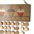 Lolynie 2025 Wall Calendar Wood Birthday Reminder Board Birch Ply