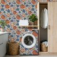 thumbnail image 4 of Peel and Stick Wallpaper 17.7in x 9.8ft Pumpkin Floral Vine Rustic Blue Orange Contact Paper Vinyl Self-Adhesive Removable Wall Paper for Bedroom Nursery Bathroom Renter Friendly, 4 of 8