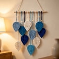 thumbnail image 4 of Hand Woven Cotton Rope Leaf Macrame Wall Hanging, Wall Hanging Boho Woven Tapestry, Bohemian Leaf Modern Chic Wall Art for Living Room, Bedroom, Apartment(B), 4 of 7