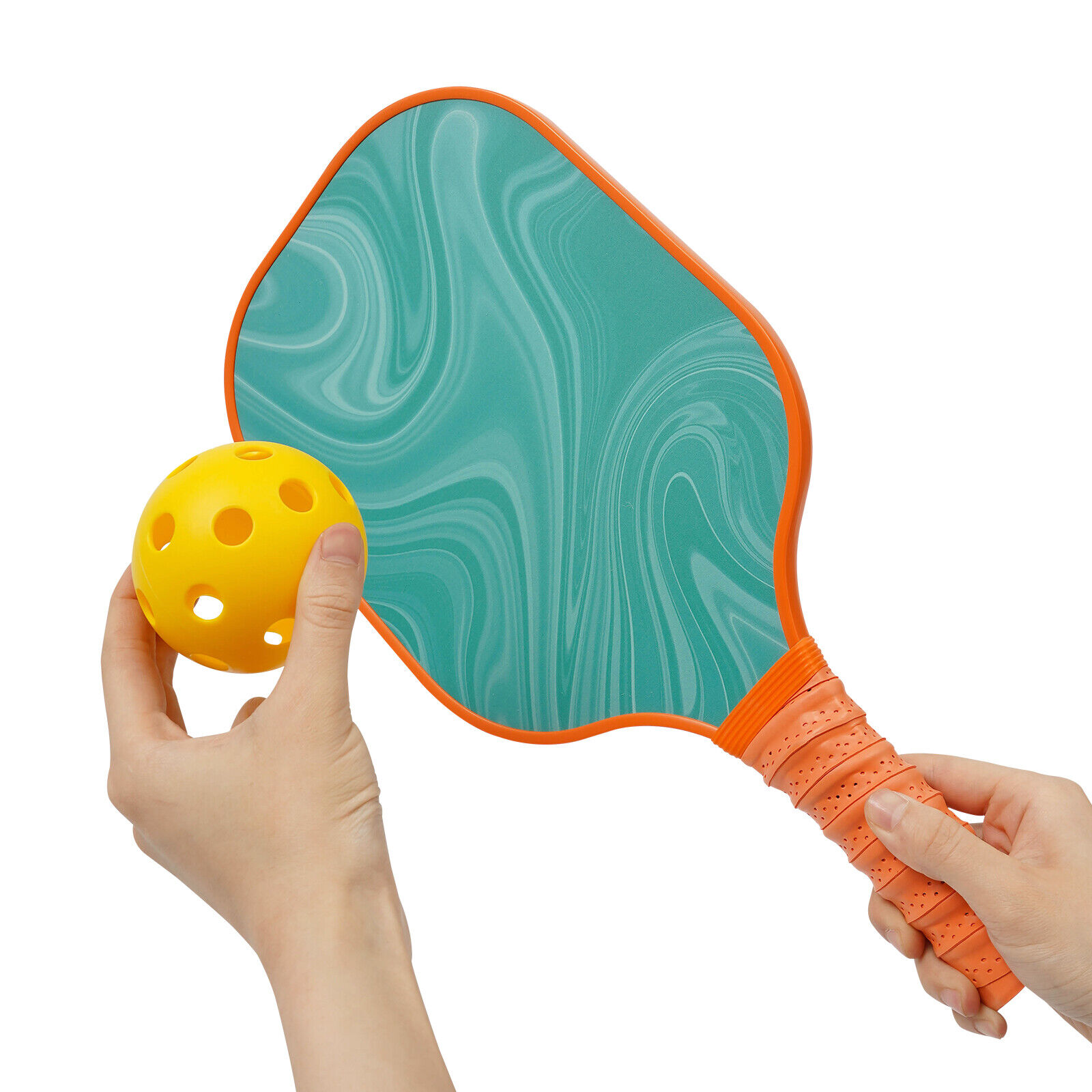 601 Pickleball Paddles Set of 4-Racket 4-Ball 1-Pack Pickleball Set,Green Orange