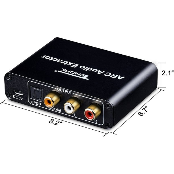 HDMI ARC Adapter, Tendak ARC Audio Extractor with Digital Optical TOSLINK  SPDIF/Coaxial and Analog 3.5mm L/R Stereo 