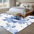 thumbnail image 4 of Blue Floral Spring Area Rug 5x7 FT, Non Slip Bedroom Throw Carpet, Retro Watercolor Botanical Summer Washable Soft Floor Carpet Non-Shedding Rug for Dining Room Bedside Classroom Desk, 4 of 9