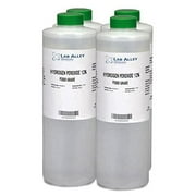 Hydrogen Peroxide 12% Food Grade, Kosher Certified, Halal, GMO-Free, Ideal for Kitchen, Laundry, Bath, Home - 4 Liters (Pack of 4 x 1 Liter Bottles)