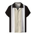 thumbnail image 1 of Camisas Casuales Para Hombre Camisa de manga corta con estampado digital 3d de ocio de tendencia de moda de playa de turismo de vacaciones de verano para hombres (Beige, M), 1 of 2